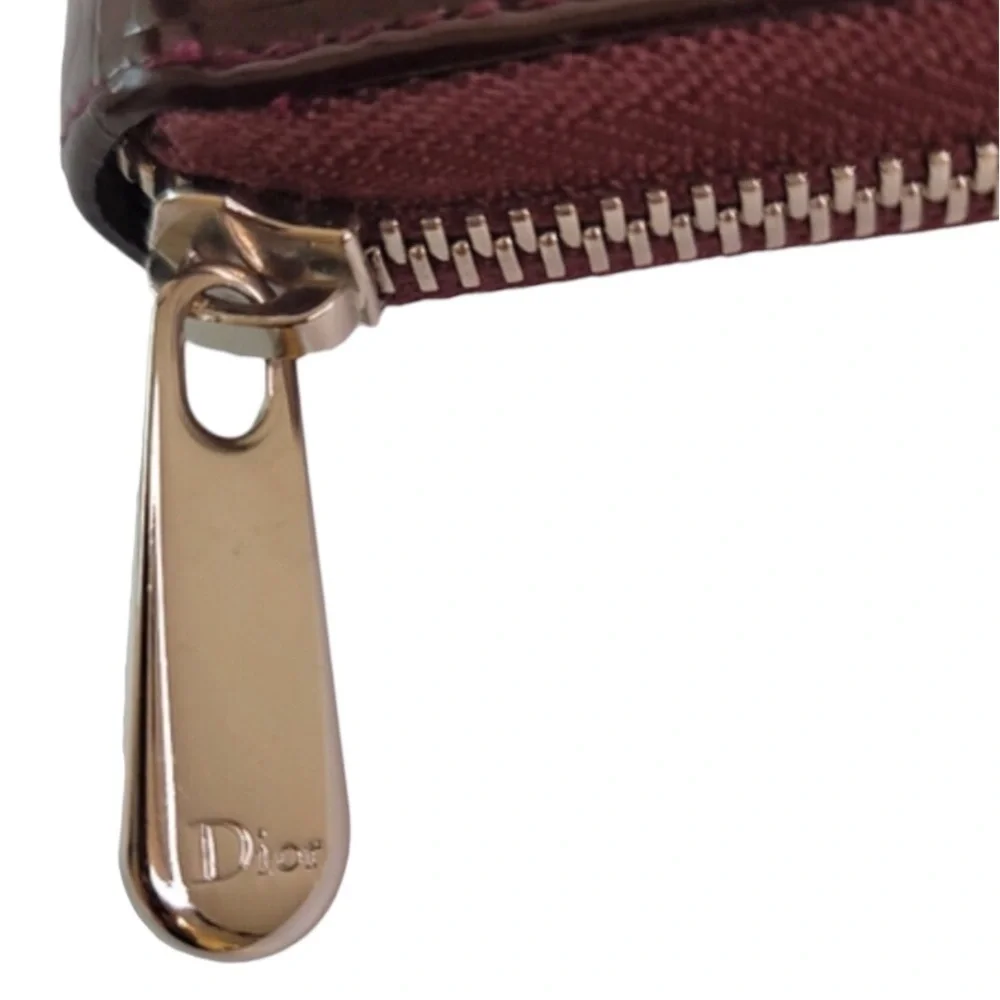 Christian Dior Bordeaux Trotter Patent Leather Long Zippy Wallet